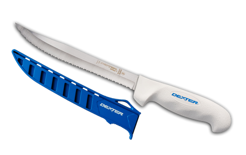 Dexter 8" Sofgrip Tiger Edge Scalloped Knife with Edge Guard