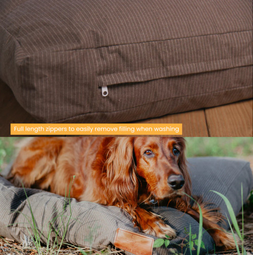 White Duck Dog Bed Tan