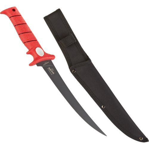  Defender 10.5 Fishing Comfort Red Fillet Knife with Serrated  Edge with Sheath : Sports & Outdoors