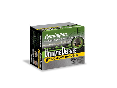 Remington Ultimate Defense Compact Handgun 380 Auto 102 Grain Ammo 20 Rounds Remington Ultimate Defense Compact Handgun 380 Auto 102 Grain Ammo 20 Rounds