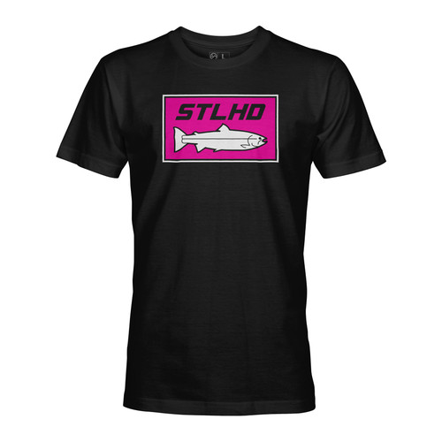 STLHD Men's Neon Pink Black T Shirt