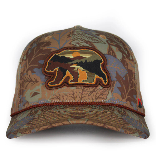 Paramount Outdoors Sunset Bear Texture 5-Panel Rope Cap