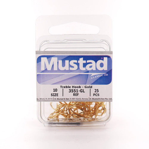 Mustad Treble Hook - Gold