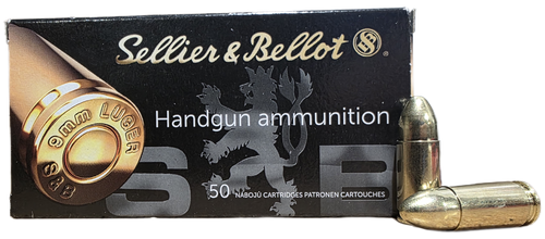 Sellier & Bellot Handgun 9mm Luger 124-grain FMJ Ammunition 50RND