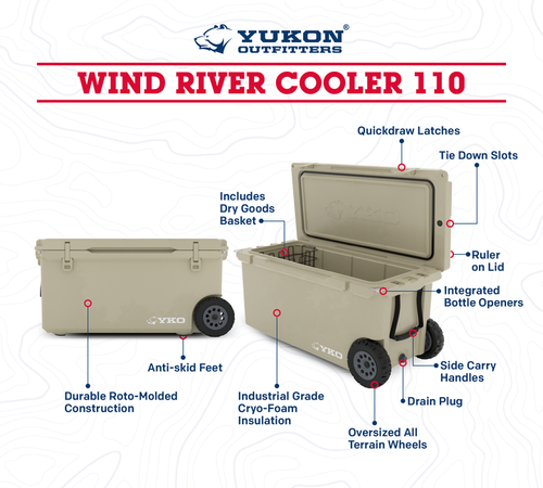 Yukon Hard Cooler 110 Qt - Assorted Colors