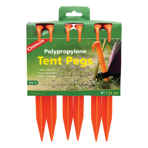 9" Poly Tent Pegs- 6 Pack