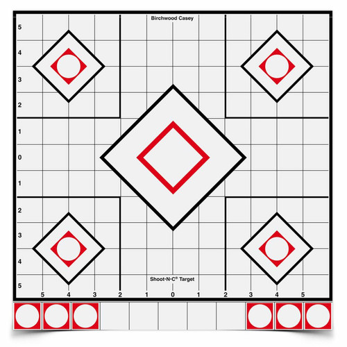 Shoot•N•C® 12" B&W Sight In- 5 Targets & 55 Pasters