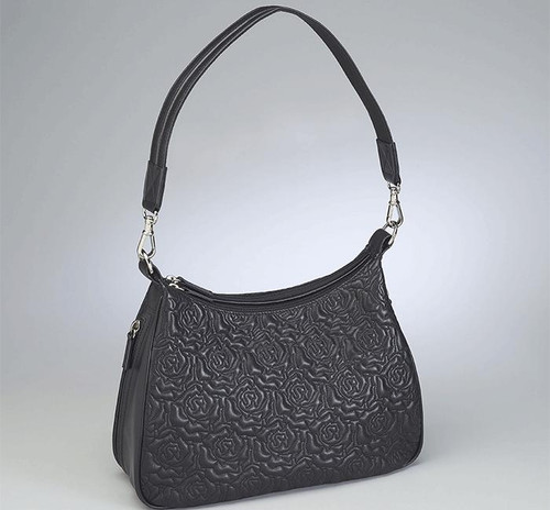GTM Embroidered Lamb Skin Basic Concealed Carry Hobo Bag