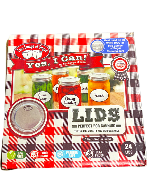 TLS Wide Jar Canning Lids - Rings Not Included (24 Pack)