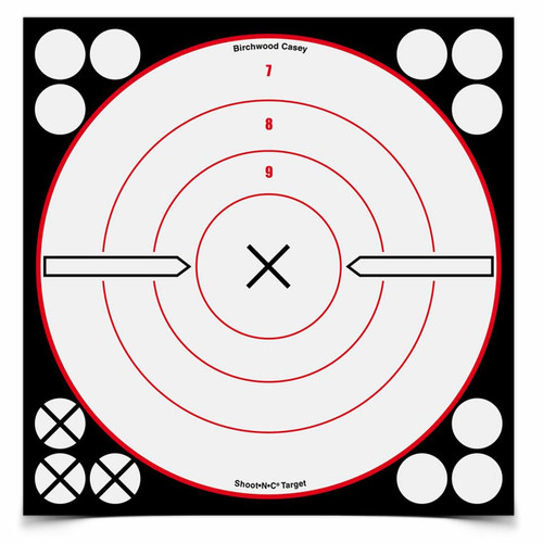 Shoot-N-C 8ing White/Black X Bull's-Eye, 6 Targets