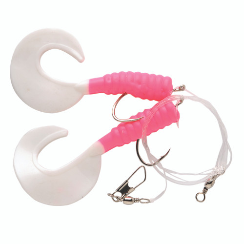 P-Line Bottom Fish Grubs, Pink White