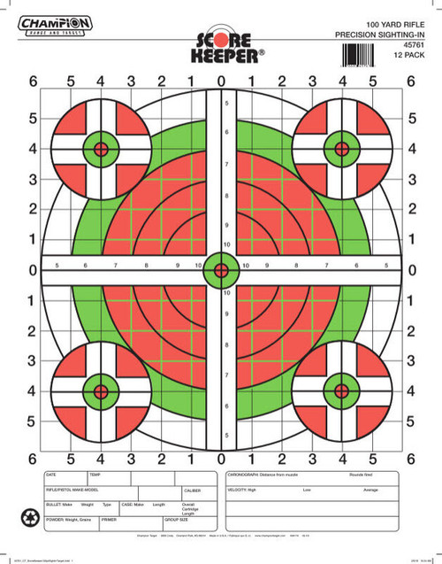 Champion Score Keeper Fluorescent Orange & Green Bull Targets
