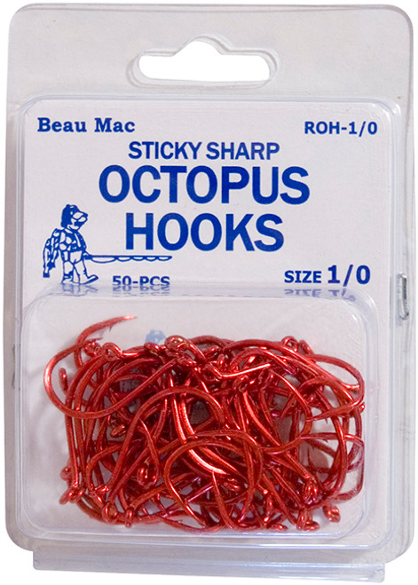 Beau Mac Red Sticky Sharp Octopus Hooks