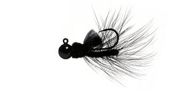 1 8 oz aerojig hook size 1 dead serious fishing Aerojig Hackle Jig, 1/8 oz / Black & Olive