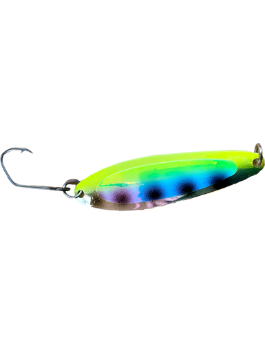 Kingfisher Trolling Spoon -Neon Chartreuse/Red Dot by Gold Star at