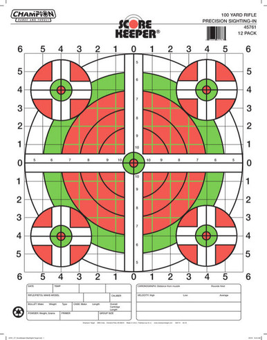 Champion Score Keeper Fluorescent Orange & Green Bull Targets