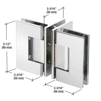 Geneva Chrome T Configuration Geneva Glass-to-Glass Hinge