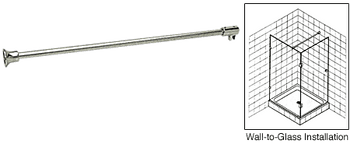 Wall to Glass Support Bar for 6mm to 8mm Glass - Brushed Nickel