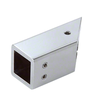 Chrome 45 Degree Mitered Wall Mount Bracket for Square Bar