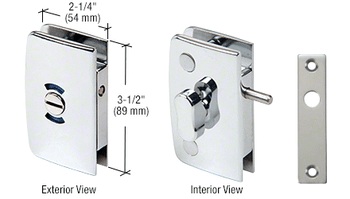 Chrome Glass Swinging Door Lock With Indicator