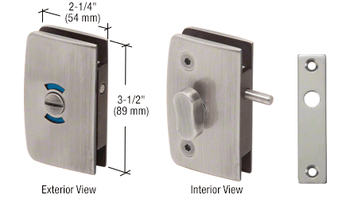 Brushed Nickel Glass Swinging Door Lock With Indicator for 5/6 to 12mm Glass