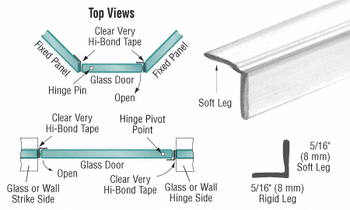 Vinyl Edge L Blade for 8mm Transulcent Maximum Gap Vinyl Edge L Blade for 8mm Transulcent Maximum Gap