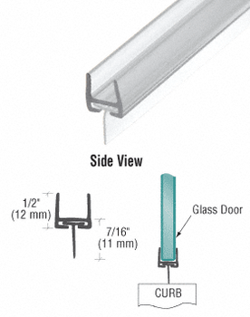 Polycarbonate Bottom Rail With Wipe for 12mm Glass