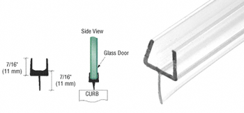 One-Piece Bottom Rail With Clear Wipe for 10mm Glass One-Piece Bottom Rail With Clear Wipe for 10mm Glass