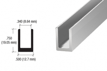 U Channel 8mm U Shower Glass U Channel - 2.41m Length U Channel 8mm U Shower Glass U Channel - 2.41m Length