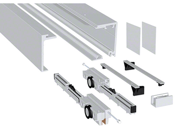 Satin Anodised 3 Metre Compact X70 Single Sliding Door Kit Fixed Panel Kit Satin Anodised 3 Metre Compact X70 Single Sliding Door Kit Fixed Panel Kit