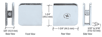 Shower Enclosure Clamps Polished Nickel Traditional Style Fixed Panel U Clamp - Hole in Glass - 8mm to 10mm