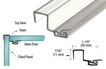 U Seal Polycarbonate Strike with Leg and Insert at 90 Degrees for 10mm Glass