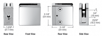 Z-Series Square Type Flat Base Zinc Clamp for 10mm Glass