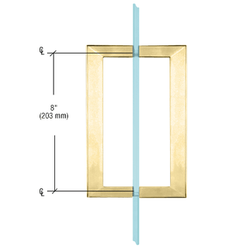 Brushed Brass 8" x 8" SQ Series Square Tubing Back-to-Back Pull Handle