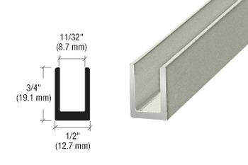 Satin Chrome Uchannel for 8mm  Glass | SDCD516A