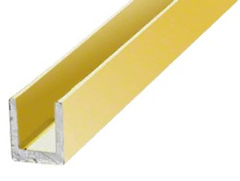 6mm Gold U Channel for Fixing Glass - 3.66m Length