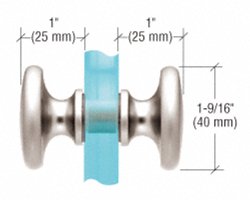 SDK100PN Traditional Shower Door Knob in Polished Nickle