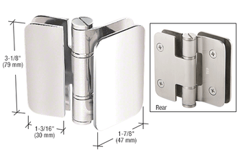 Zurich Zurich 02 Series 180 Degree Glass-to-Glass Inswing or Outswing Bi-Fold Hinge - Polished Stainless Zurich Zurich 02 Series 180 Degree Glass-to-Glass Inswing or Outswing Bi-Fold Hinge - Polished Stainless