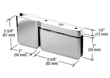 Prima Top or Bottom Mount Prima Pivot Hinge with Attached U-Clamp - Chrome