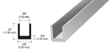 U Channel 6mm U Channel - 3.66 metre - Low Profile - with finish selector U Channel 6mm U Channel - 3.66 metre - Low Profile - with finish selector