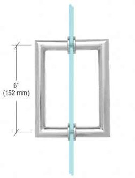 6 MT Series Round Tubing Mitered Corner Back-to-Back Pull Handle - Chrome 6 MT Series Round Tubing Mitered Corner Back-to-Back Pull Handle - Chrome