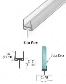 Polycarbonate Bottom Rail With Wipe for 8mm Glass