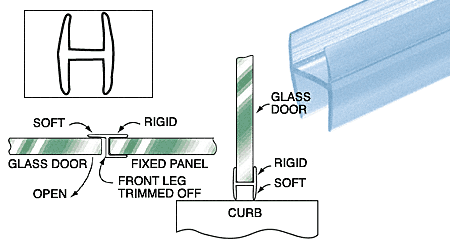 Multi-Purpose H Wipe Seal With Extra Soft Twin Legs For Shower Door