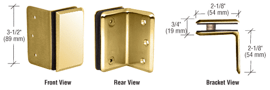 Pinnacle Pinnacle and Prima Series Brass Glass Brackets