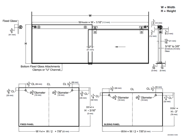 Hydroslide Sliding Door System - 1.5 metre