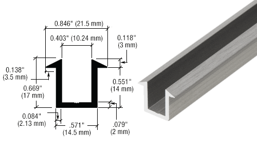 10mm Recessed U Channel with finish selector