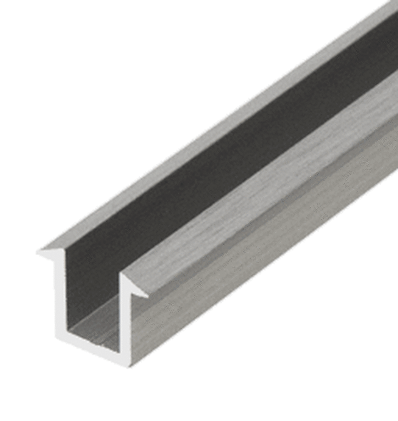 CRL SDCF38BA 10mm Recessed Aluminium U-channel for Bespoke Glass Panels