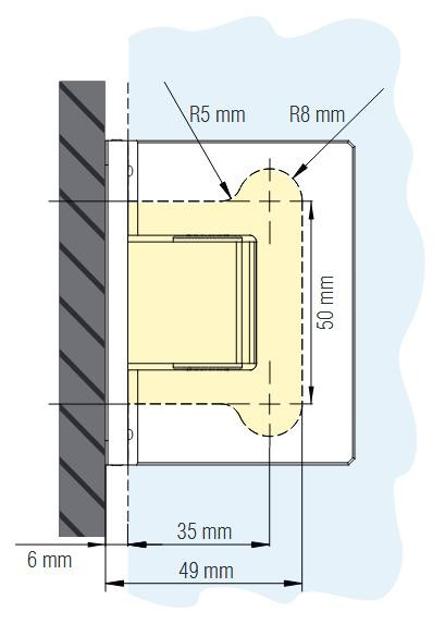 Florence Wall-to-Glass Adjustable Hinge