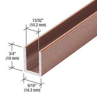 SDCD38ABC0 Fixing U-Channel Antique Brushed Copper Finish for 10mm Shower Glass