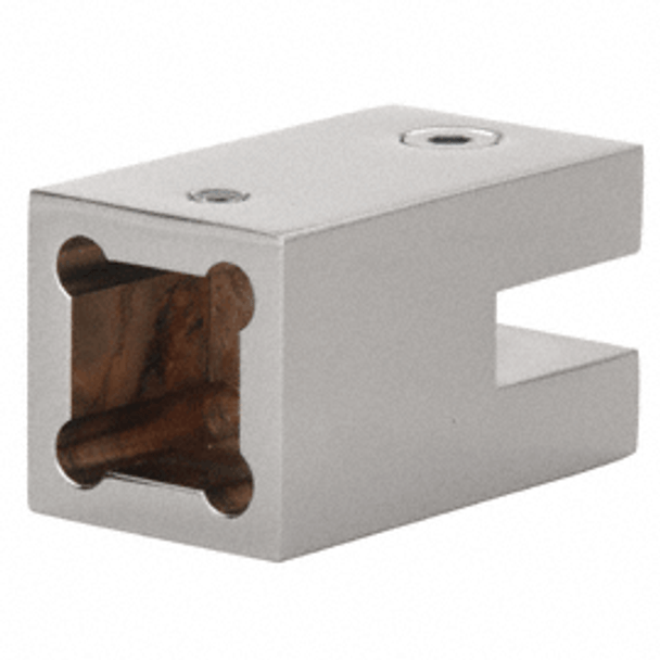 Brushed Nickel Square Cornered Support Bar Bracket for 10mm to 12mm Thick Glass